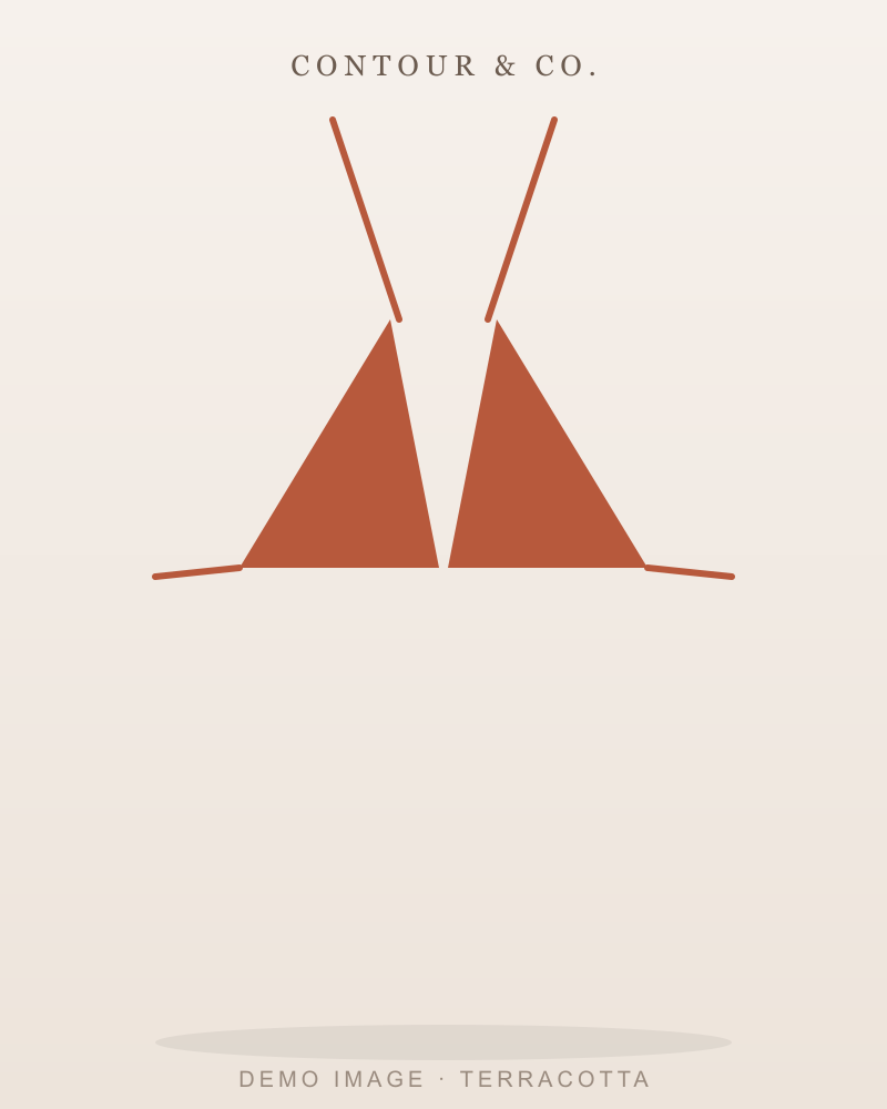 Ribbed Bikini Top - Terracotta