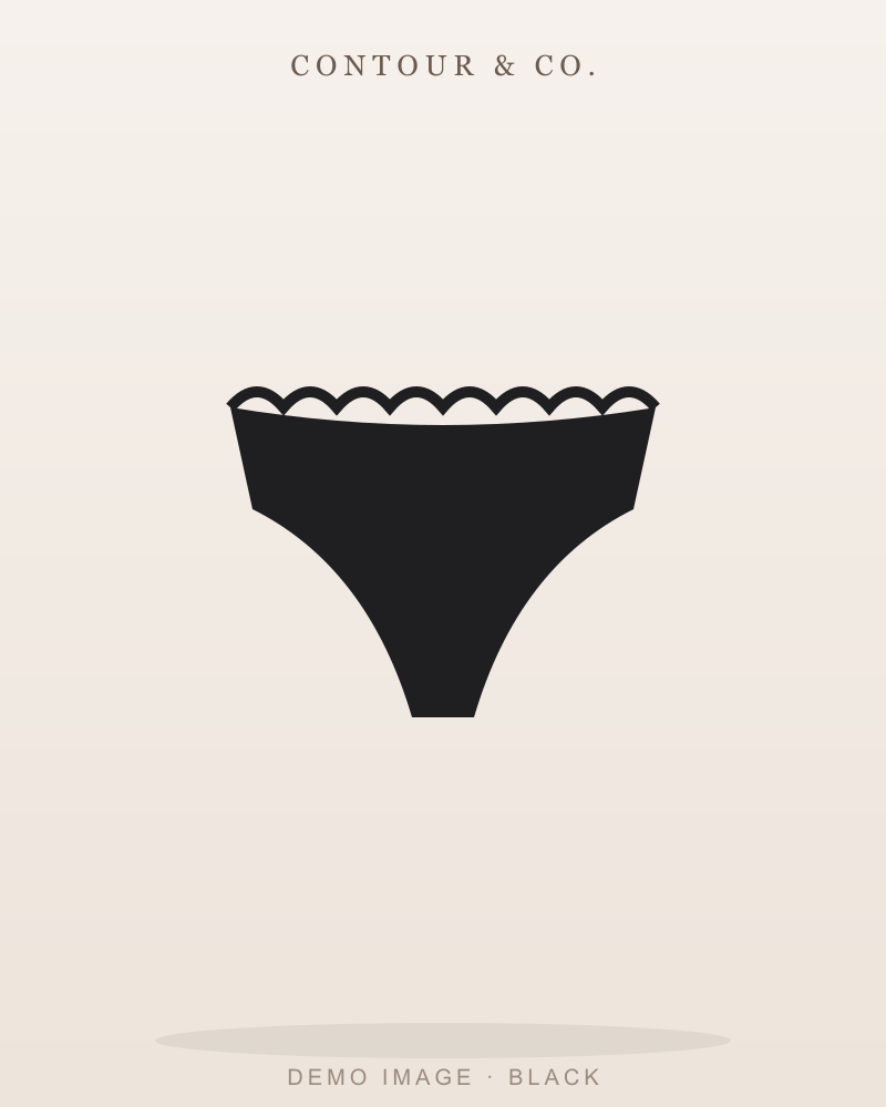 Lace Trim Cheeky - Black